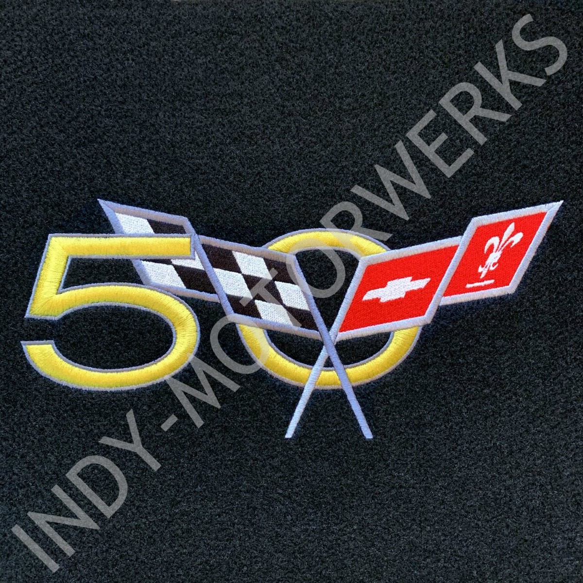 C5 CORVETTE TRUNK DIVIDER PARTITION 50th CROSS FLAG EMBROIDERED