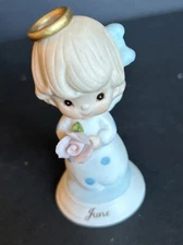 Lefton Mini  3” June Birthday Flower Angel Figurine