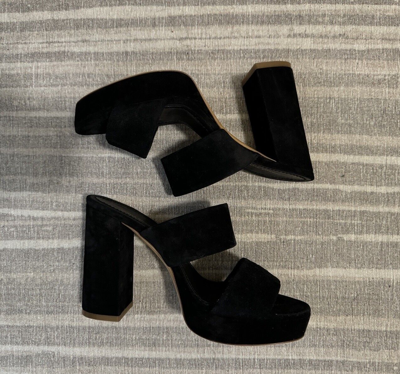 Mansur Gavriel Black Suede Platform Slide Sandals… - image 3