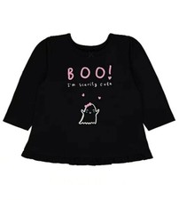 Baby girls Halloween Black BOO Long Sleeve Top 3-6 months