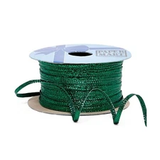 Green Narrow Crystalized Metallic Flat String - 1/8in. x 50 Yards (pm56152312)