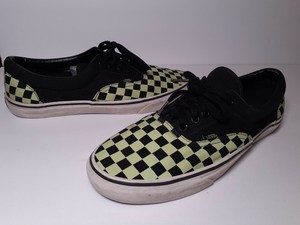 lime green checkerboard vans