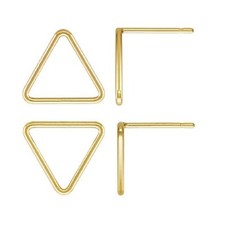 14K Gold Filled Triangle Earring Post w/ Backs Ear Stud Jewelry Findings