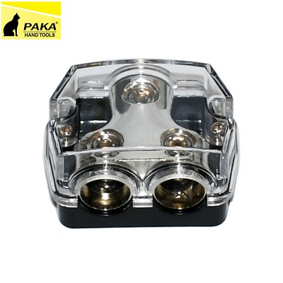 Distribution Block 1x0 In 2x0 GA Out Block Splitter Fusebox for Car Audio Marine