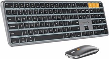 Backlit Bluetooth Keyboard and Mouse for Mac, KM100-A Full Size Wireless Keyboar