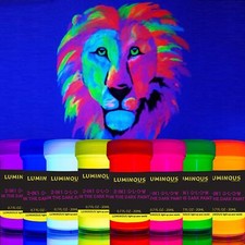 Luminous 2-in-1 Glow in The Dark UV Black Light Paint - Set of 8 Self-Lumin...