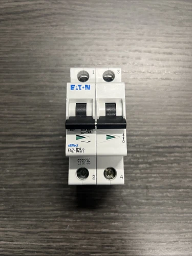Eaton FAZ-B25/2, 25A, 15kA, 2 Pol Din Mount Circuit Breaker