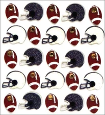 Jolee's Boutique Dimensional Stickers - FOOTBALL AND HELMETS REPEAT - 25 pcs