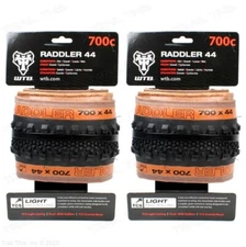 2-Pack WTB Raddler 700 x 44c TCS Tubeless Bike Tires Fast Rolling Tan & Black