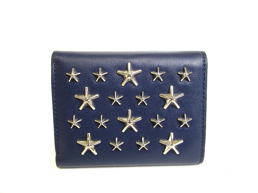 【匿名配送】JIMMY CHOO ウォレット　❤︎ コンパクトジップ ウォレット | ブラック レザー・ウォレット