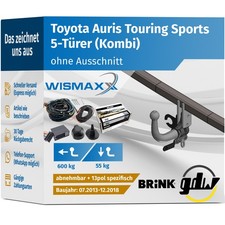 ANHÄNGERKUPPLUNG für Toyota Auris Kombi 13-18 abnehmbar GDW +13pol E-Satz BRINK