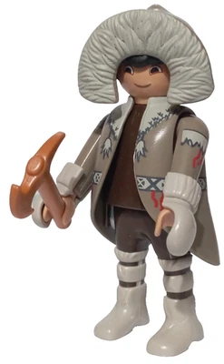 PLAYMOBIL FIGURINE ESQUIMAL SÉRIE FILM POLO NORD ESQUIMAUX IGLU TRAÎNEAU POLAIRE - Photo 1/2