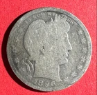 1896O US Barber SILVER Quarter "New Orleans" Mint! Semi Key Date! Old Coin
