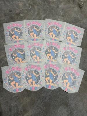 Lot of 12 Vintage Virgo Zodiac Sign 70s T-Shirt Heat Transfers NOS