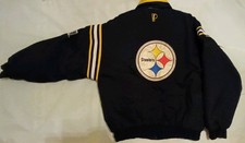 VINTAGE PRO PLAYER PITTSBURGH STEELERS FULL ZIPP NO HOOD WINTER JACKET SIZE L
