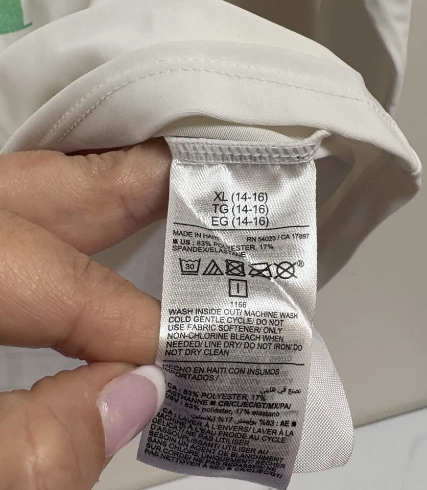 Antiguo protector contra erupciones azul marino para niñas XL 14-16 manga larga blanco sol Daydreams Foto 4 de 4