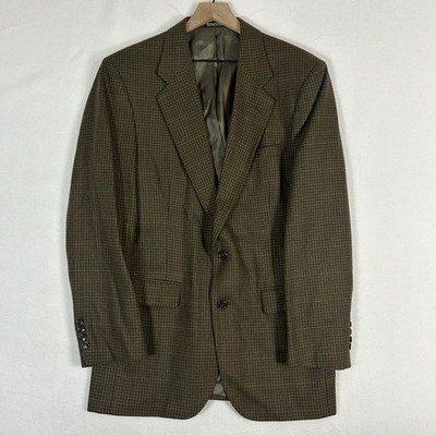 Vtg Stanley Blacker Men s Tweed Blazer 40L Wool Multicolor Houndstooth