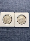 Set of 2  Walking Liberty Half Dollars--1939 and 1939-D--Beautiful AU+ Coins!!