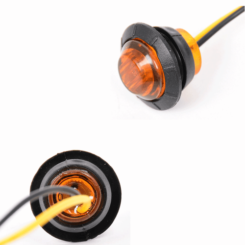 20 PIEZAS 3/4" 12V Luces LED para Camión Remolque Redondo Lateral Bala Luz Ámbar Rojo - Imagen 9 de 11