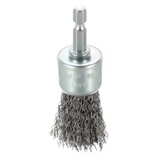 Wire Cup Brush, 1pcs 1in Crimped Steel Wire 0.012"(0.3mm), 1/4in Hex Shank
