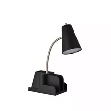 Room Essentials Organizer Task Lamp Black (Includes LED Light Bulb)