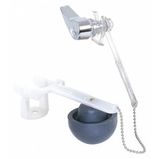 Chrome Plated EZ-FLO Touch Flush Valve for Eljer Toilets with Rubber Float