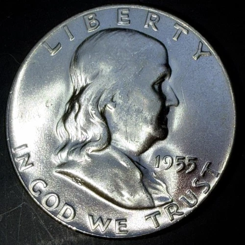 1955 (P) Franklin Silver Half Dollar Brilliantly Uncirculated "Key Date Coin" #6