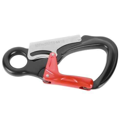 (Schwarz Rot) 35KN Kletterkarabiner Clips D-förmige Schwerlastkarabiner Fü - Afbeelding 4 van 24
