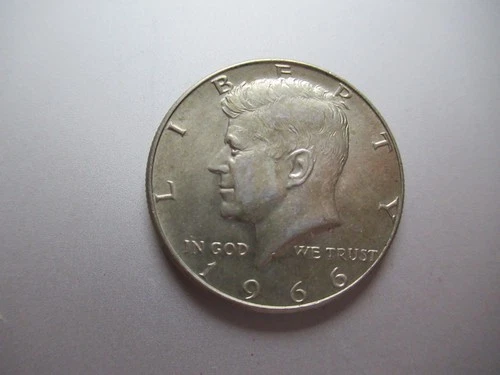 1966-P Kennedy US Half Dollar 40% Silver AU Free Shipping r