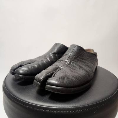 Maison Margiela Sneakers Shoes TABI BABOUCHE Black Leather Low cut Men's US9 EX