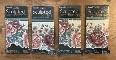 Wall Paper Border Large Peonies Dusty Rose Cottagecore Romantic 20y Total NEW