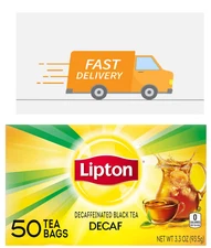 Lipton Decaf Black Tea Bags, Hot or Iced Caffeine Free Tea, 50 Total Bags