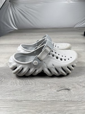Crocs Echo Clog Atmosphere Light Gray Kids J3 Youth 3 Lightweight Comfort Slide