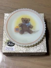 Vintage Fenton 3.5” Custard Glass Teddy Bear Plate Glows New In Box