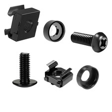 25 Pack M6 x 16mm Rack Mount Screws and Cage Nuts with Attached Nylon Washers...