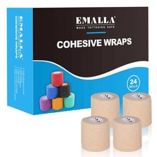 24 Pack Tattoo Grip Tape Self Adhesive Bandages Wrap Cohesive 2" x beige