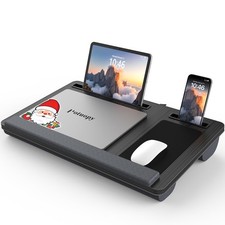 Lap Desk - Up to 17  Laptop Tray with Wrist Rest Portable Handle Fixed Mouse Pad