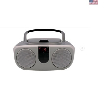 Sylvania SRCD243 Portable CD Player with AM/FM Radio, Boombox (Silver)