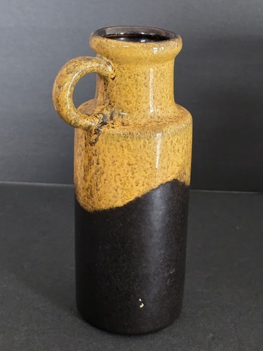 MCM Europ Keramik 401-20 West Germany Glazed Ceramic Vase With Handle BRN/ YLLW - Picture 10 of 14