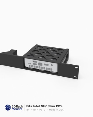 Intel NUC Slim 19'' Rack Mount - Fits NUC8-NUC15 & ASUS NUC Slim - 1U (Modular)