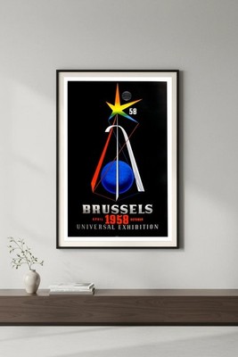Brussels Universal Exhibition 1958 Poster - Retro Art Print   24x36 