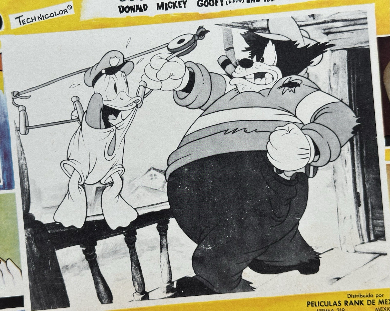 THE HUNTING INSTINT DONALD DUCK WALT DISNEY MEXICAN LOBBY CARD SET 1961 UNUSED