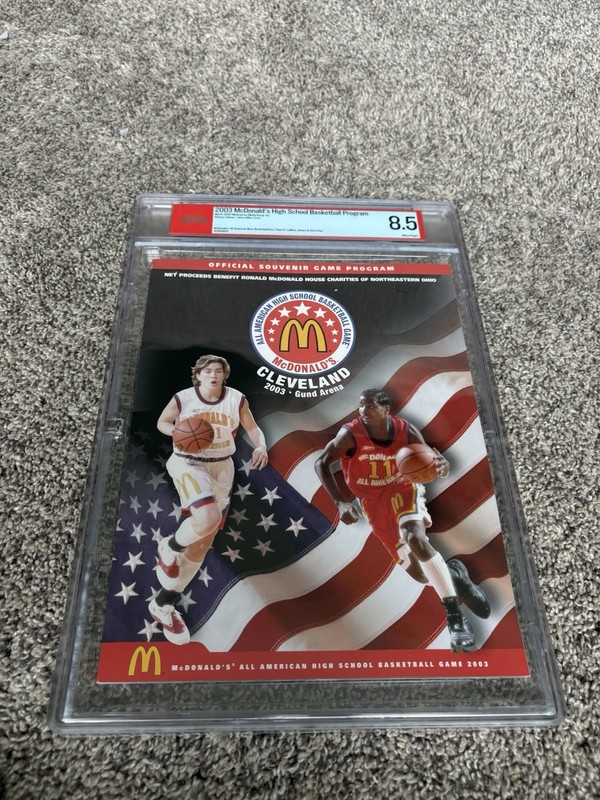 LEBRON JAMES 2003 MCDONALDS ALL AMERICAN HIGH SCHOOL BASKETBALL PROGRAM PSA 8.5