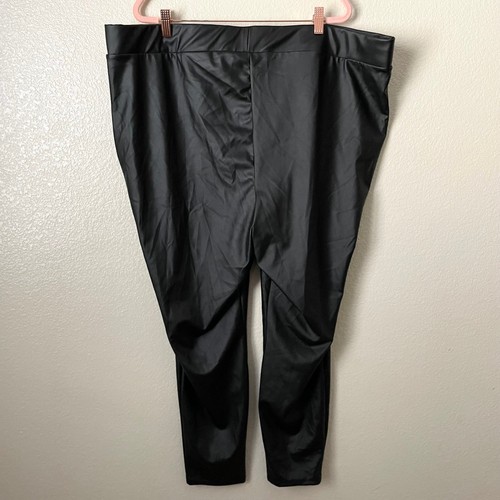 Torrid Leggings Womens Size 4 4X Black Faux Leather High Rise Skinny Pull On - Picture 9 of 11