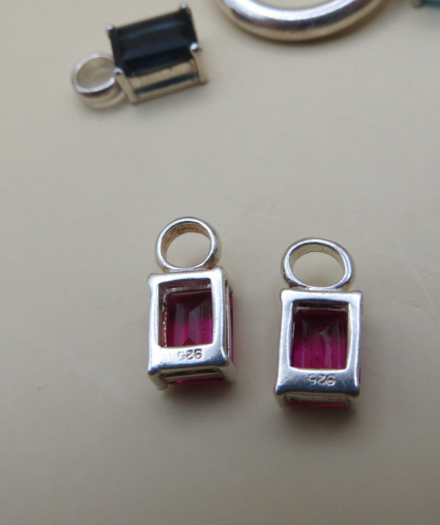 Changeable Multi-Gemstone Dangles Sterling Silver… - image 6