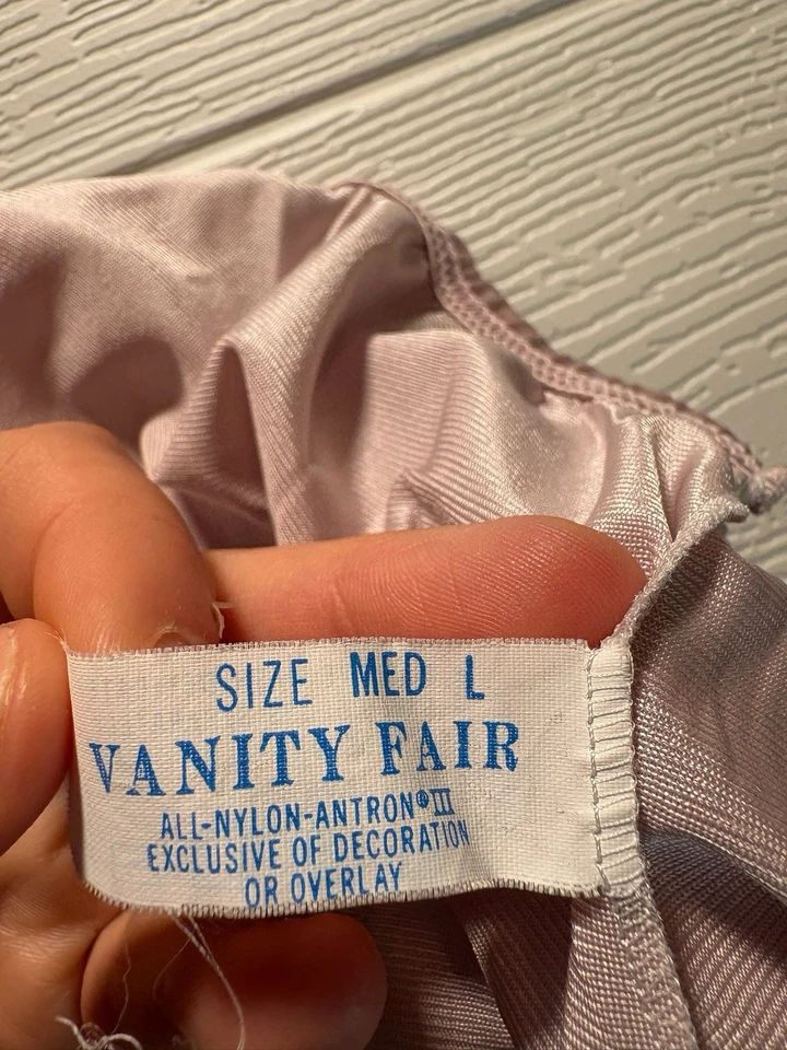 De colección Vanity Fair Medio Slip & Top MEDIANO Rubor Rosa Satinado Floral Encaje Ribete (A24 Foto 2 de 4