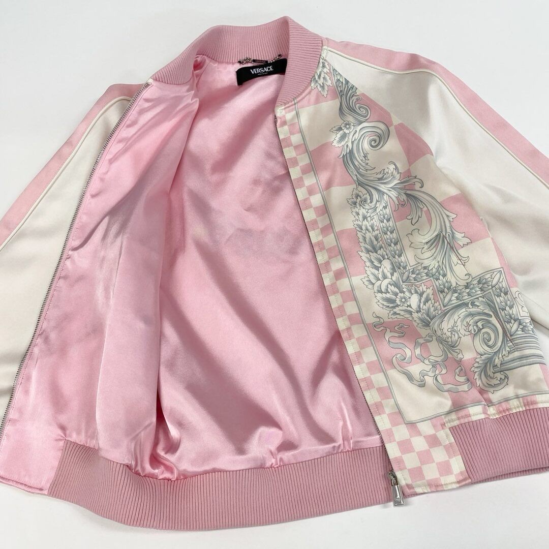 65b10 Vault Versace Bomber Jacket Barocco Print Blouson Size 38 Pink Used AYAN-0 thumbnail 4
