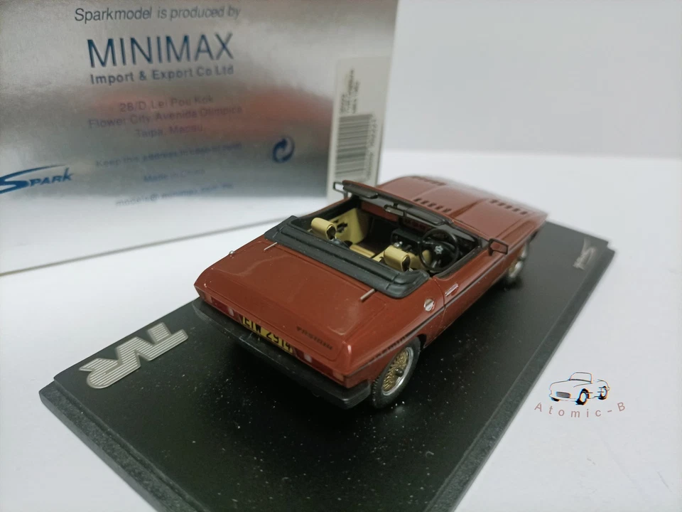 Modelo de coche deportivo convertible marrón Spark 1:43 UK TVR Tasmin T350 1983 Foto 3 de 4