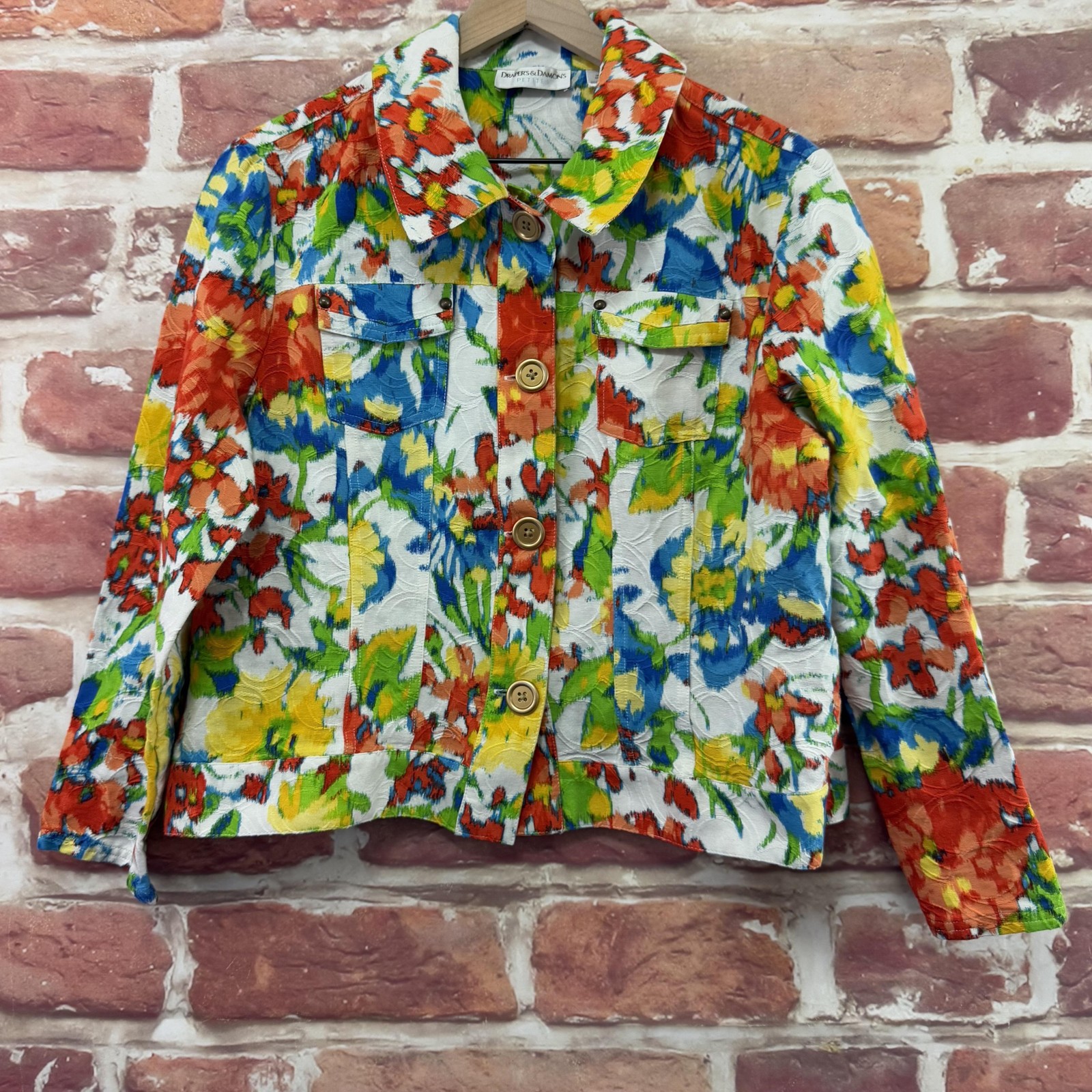 Drapers & Damons Jacket Womens XL Petite Multicolor Floral J