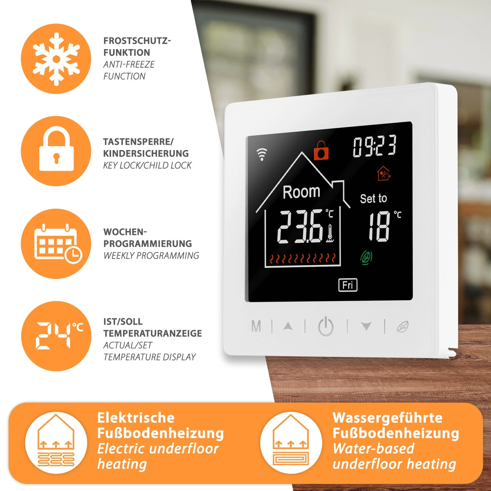 Environmental Thermostat Heating Control Wifi Smart Underfloor Heating Bluetooth